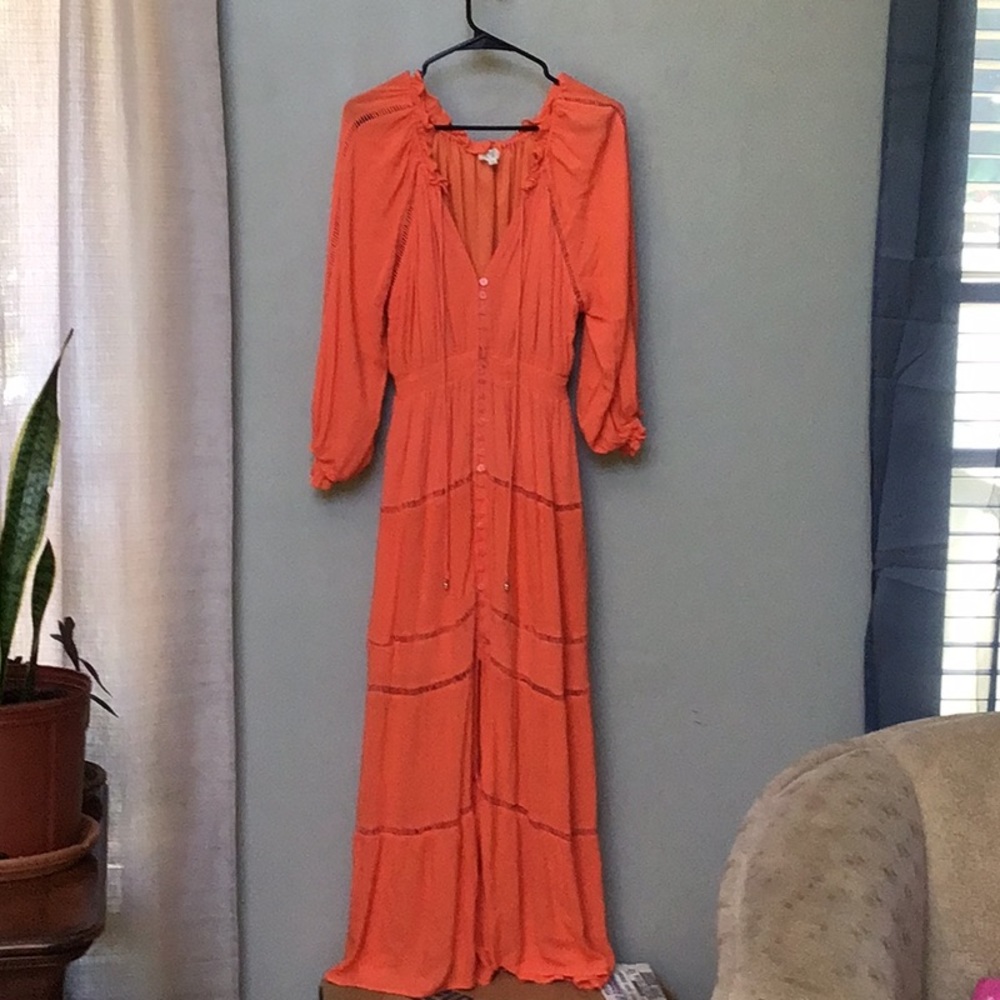 En Elly Sunset Tiered Maxi Dress small Anthropologie